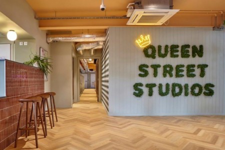 Queen Street Studios, Flooring, Bespoke Joinery, Moss Lettering, Fit-out, Refurbishment, Decorations