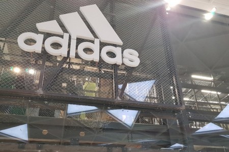 Adidas branding on fencing