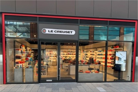 le Creuset, Store Front, Glazing, Shopfront, Interiors, Flooring, Fixtures, Crockery, Counters, Bespoke Joinery