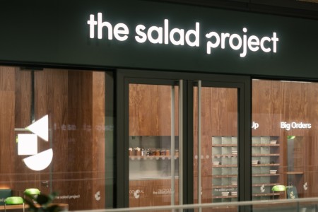The Salad Project, Broadgate, London, Shopfront, Glazing, M&E, Fitout, Interiors, Seating, Bespoke Joinery