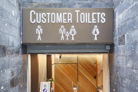 Princesshay Shopping Centre public toilets, Exeter - entrance with Customer Toilet signage