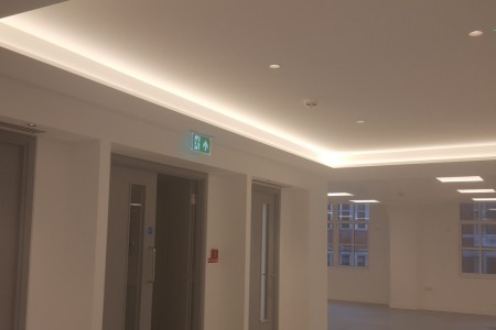 Meyer Bergman, Mayfair - inset lighting in ceiling next to doors