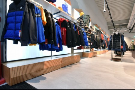 The North Face, Chelmsford - bespoke shop fittings with backlighting 