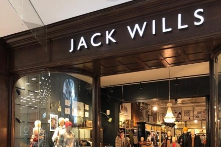 Jack Wills - Westfield Shopping Centre, London - branding on shopfront 
