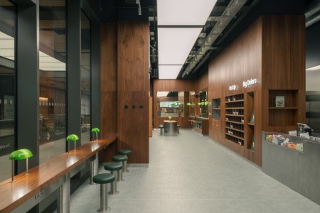 The Salad Project, Broadgate, London, Shopfront, Glazing, M&E, Fitout, Interiors, Seating