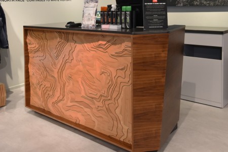 The North Face, Chelmsford - bespoke textured wood POS counter