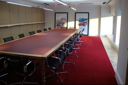 Howdens National Distribution Centre - large meeting room with panelling and bespoke table