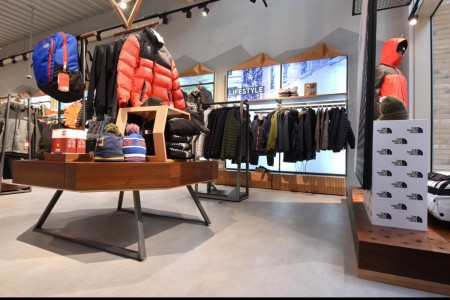 The North Face, Chelmsford - bespoke shop fittings such as shelves for clothing