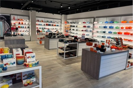 le Creuset, Interiors, Flooring, Fixtures, Crockery, Counters, Bespoke Joinery
