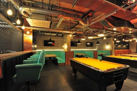Commercial Shopfittings in London, bar seating, booths, pool tables